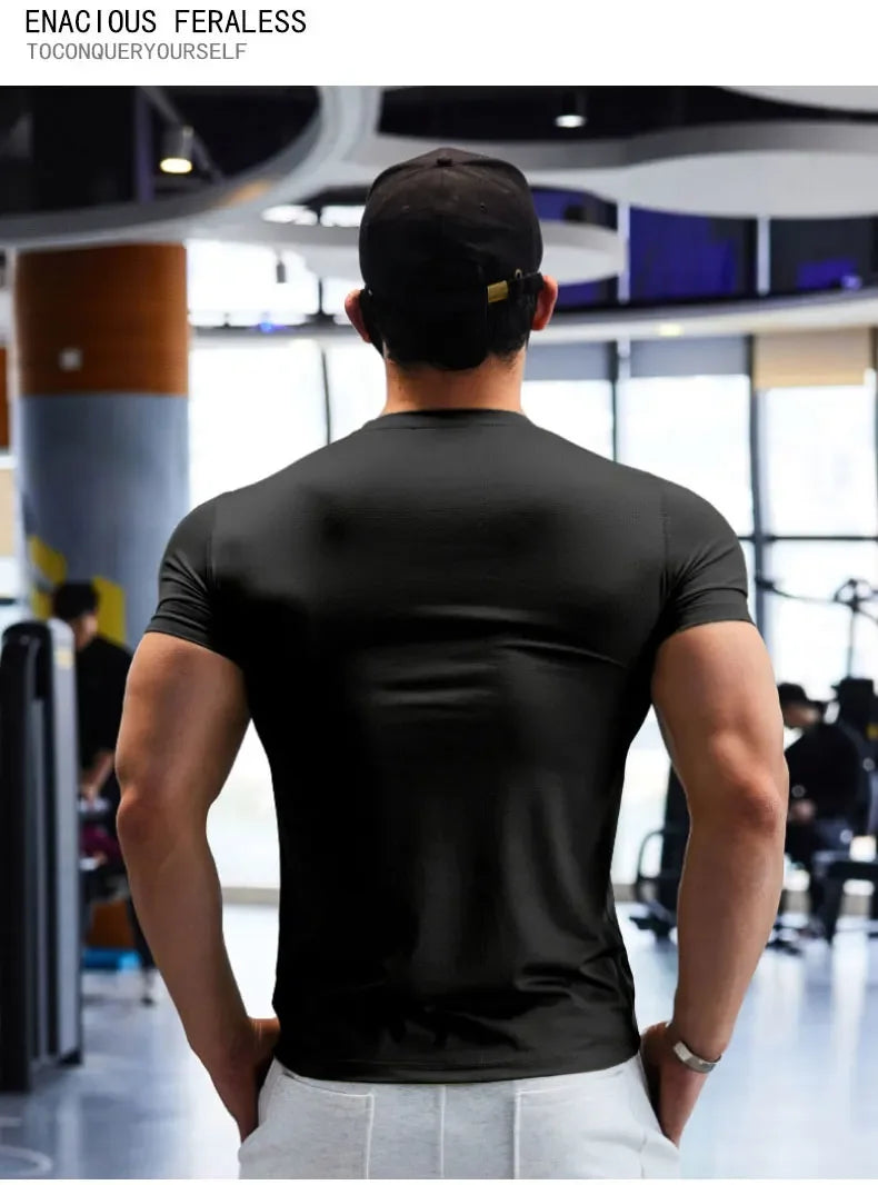 Men's Dry Fit Gym T-Shirt - Plus Size Sports Training Tee