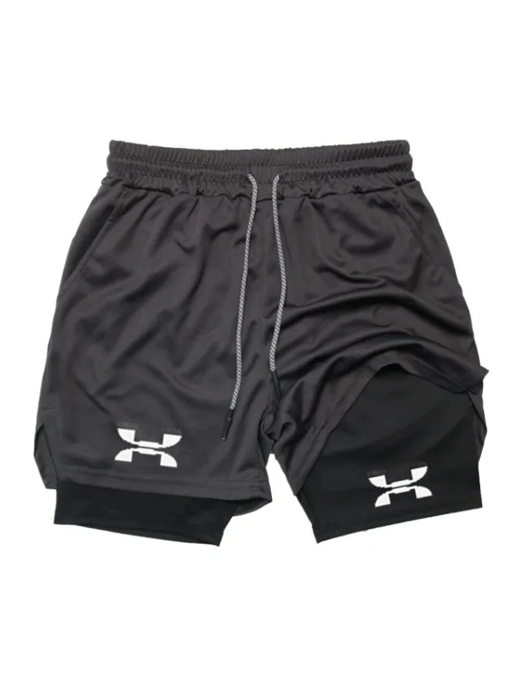 Men's Running Shorts - 2-in-1 Quick Dry Sports Shorts