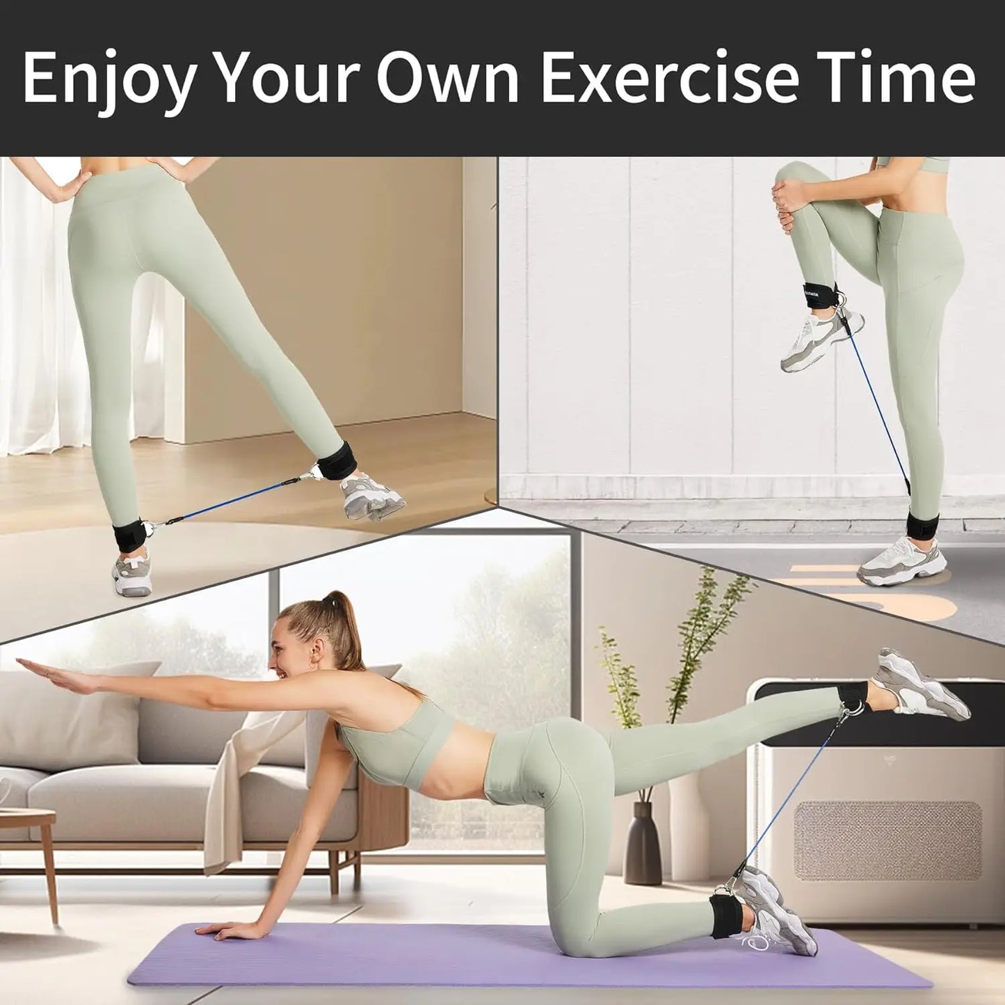 Ankle Resistance Bands Set for Glutes, Legs & Core Training