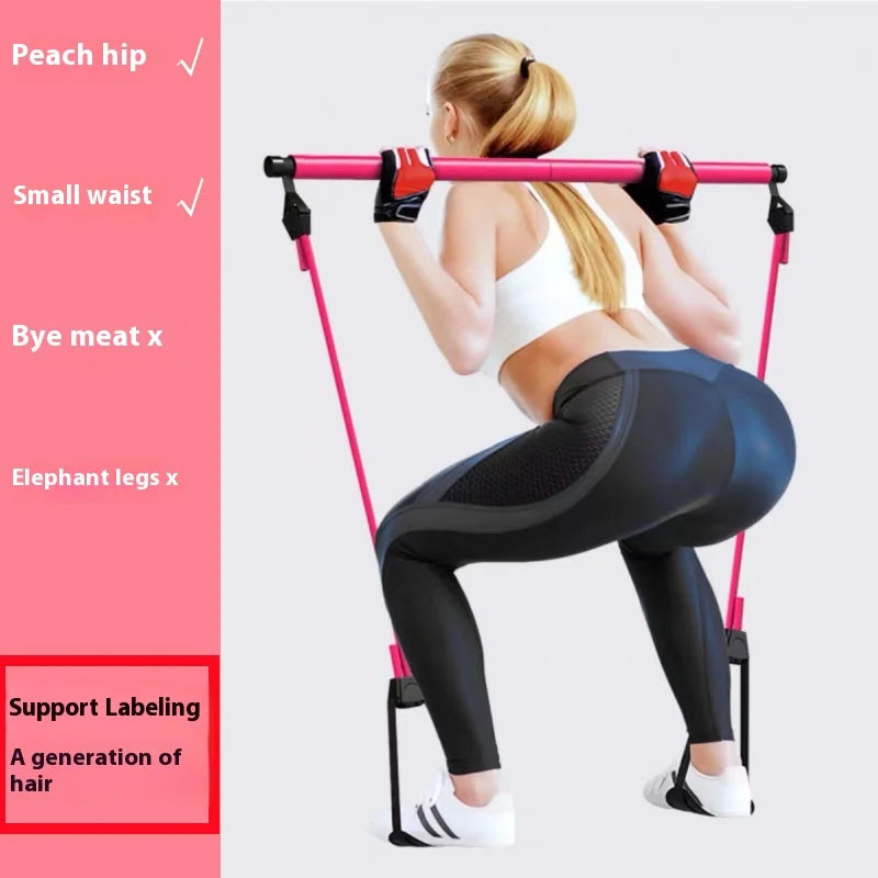 Pilates Stick - Adjustable Fitness Bar with Resistance Bands
