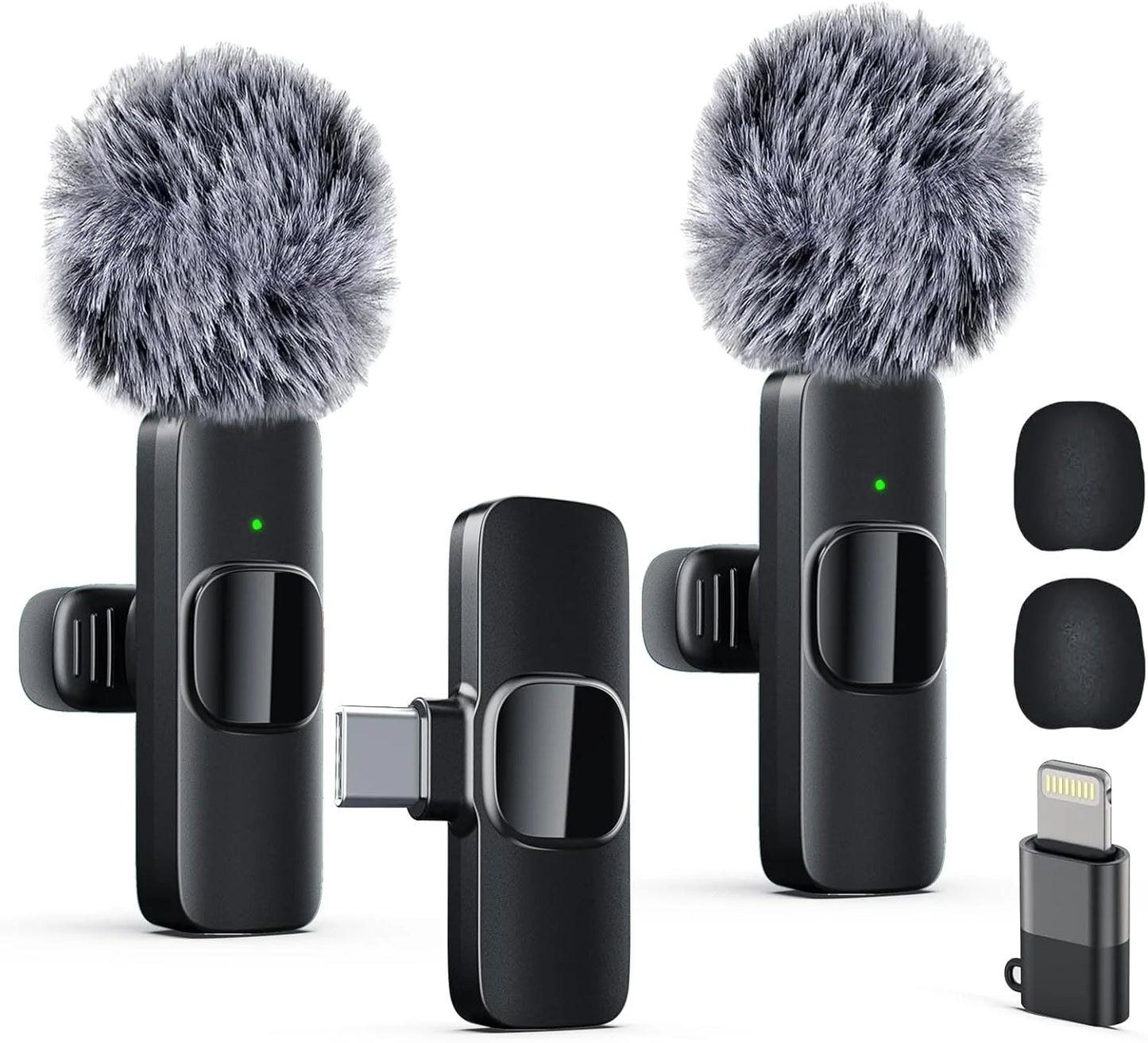 Wireless Lavalier Microphone - 2 Pack