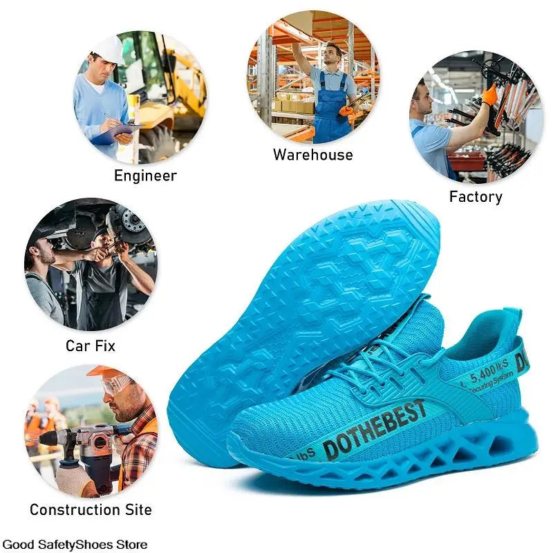 Lightweight Steel Toe Work Shoes with Breathable Safety Design