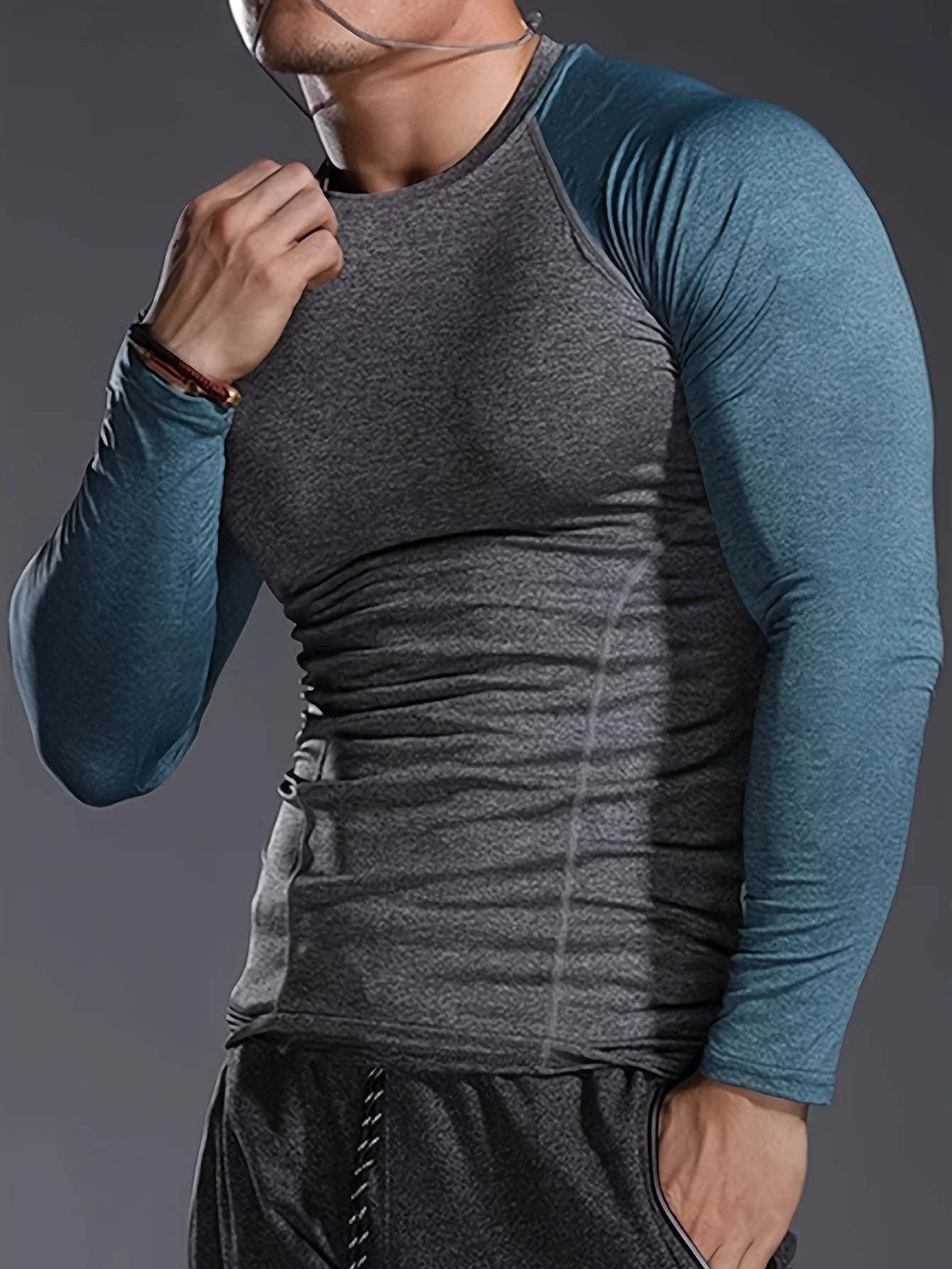 Men's Compression Long Sleeve Shirt - Quick Dry Fitness Training Top