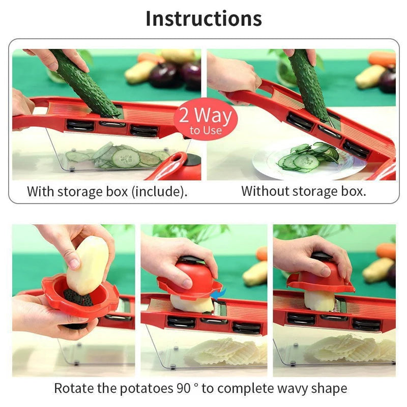 Multifunctional Vegetable Chopper - Kitchen Slicer & Grater