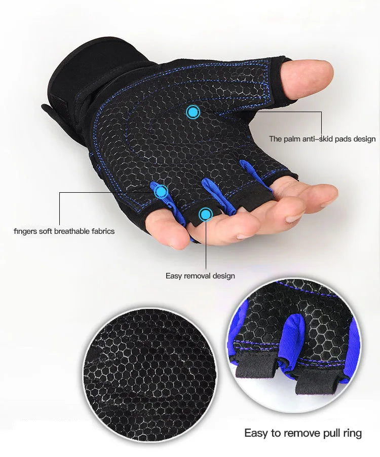 Weight Lifting Gym Gloves - Wrist Support Fitness Gloves