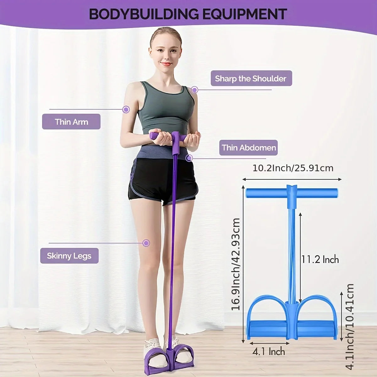 Four-Tube Pedal Tensioner - Yoga Resistance Band Fitness Equipment