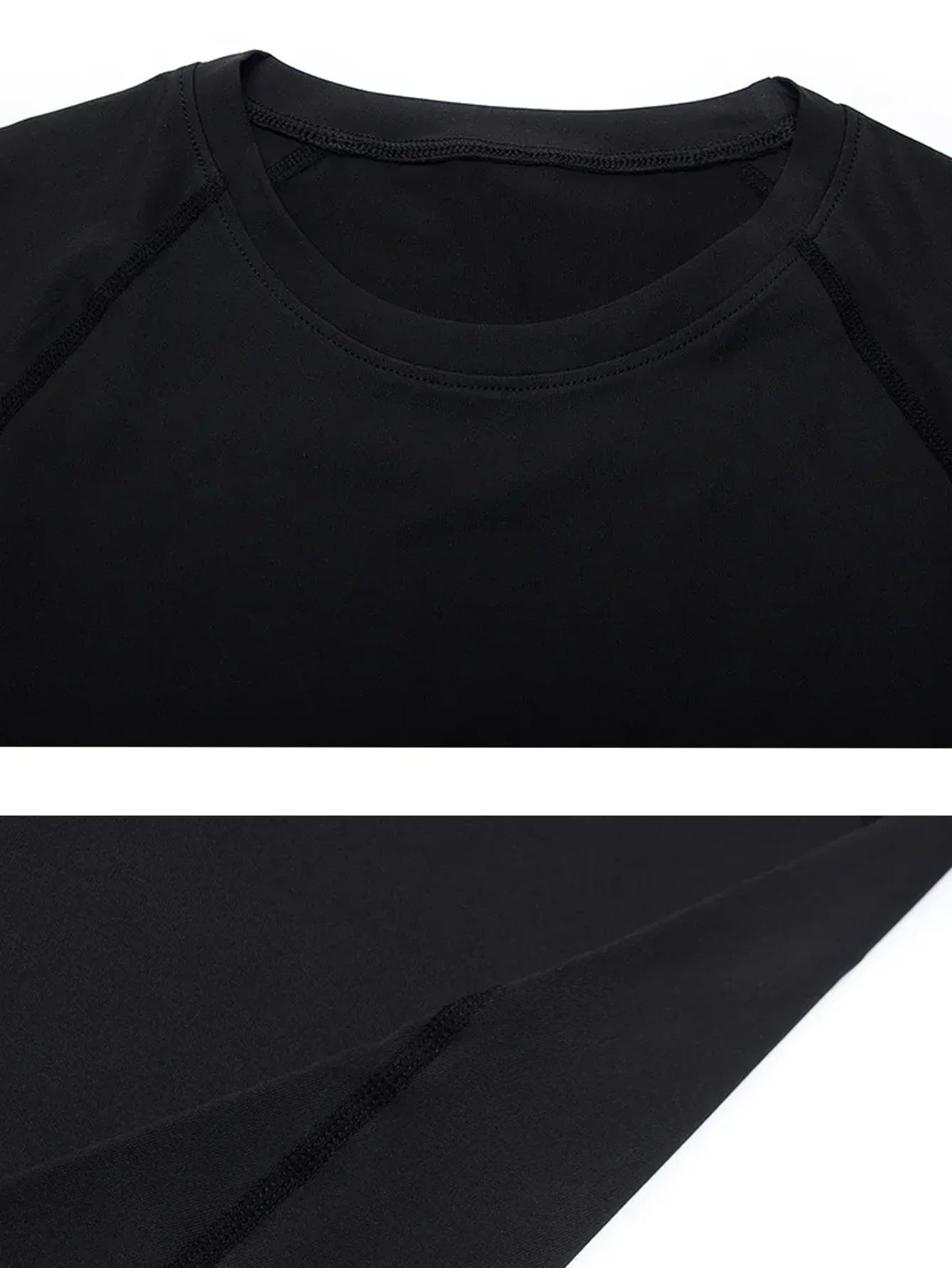 Men's Black Compression Long Sleeve Shirt - Quick Dry Base Layer