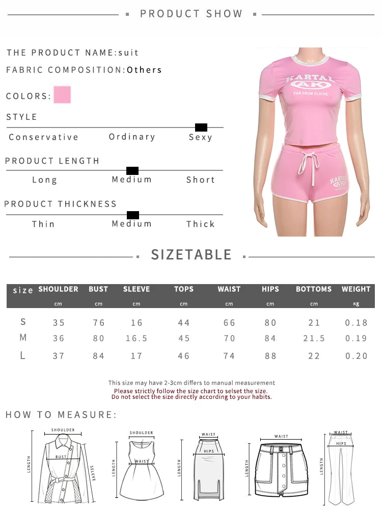 Women's 2-Piece Matching Set - Crop Top & Biker Shorts
