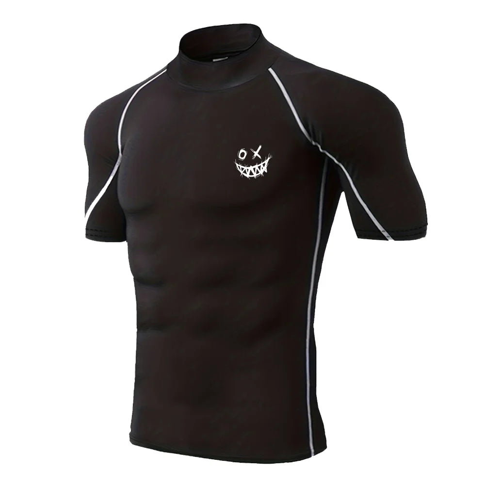 Men's Graphic Print Compression Top