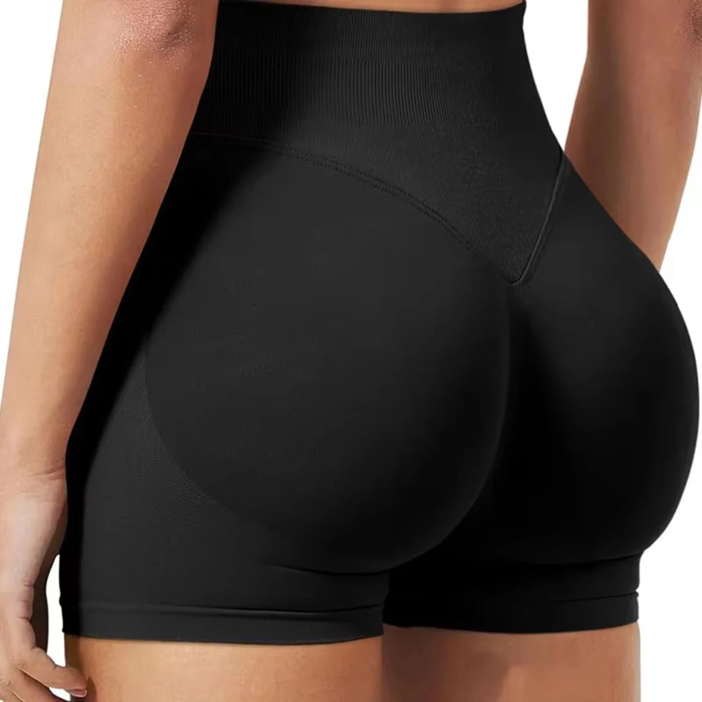 Women's Seamless Gym Shorts - Low Waist Yoga Running Shorts