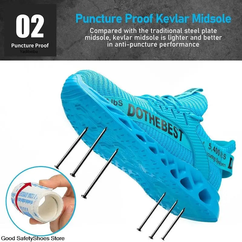 Lightweight Steel Toe Work Shoes with Breathable Safety Design