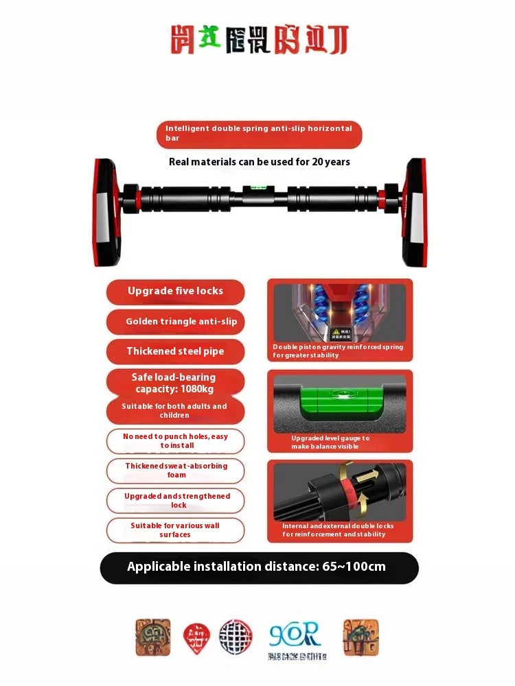 Home Gym Pull-Up Bar - Non-Slip Telescopic Chin-Up Bar