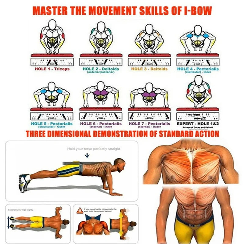 Push-Up Board Set with Handles — Foldable Multifunctional Fitness Trainer for Chest, Arms, Back & Abs