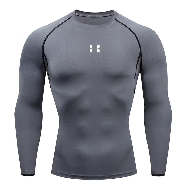 Men's Athletic Compression Shirt - Long Sleeve Running Top
