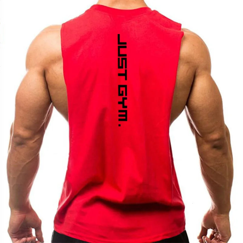 Men's Cut-Off Tank Top - Dropped Armholes Gym Vest