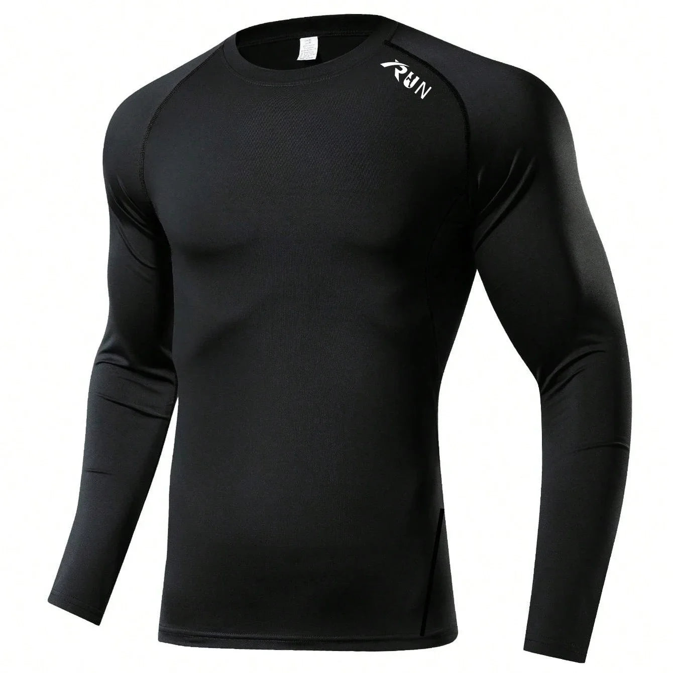 Men's Black Compression Long Sleeve Shirt - Quick Dry Base Layer