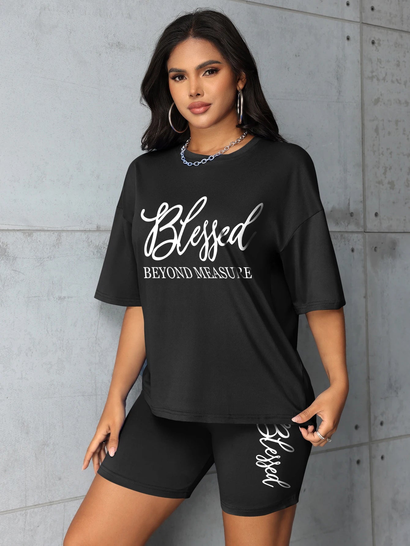 Women's 2-Piece Summer Set - Printed Crop Top & Shorts