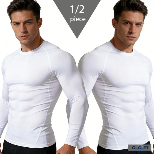 Men's Long Sleeve Compression Shirt – Elastic Training Top