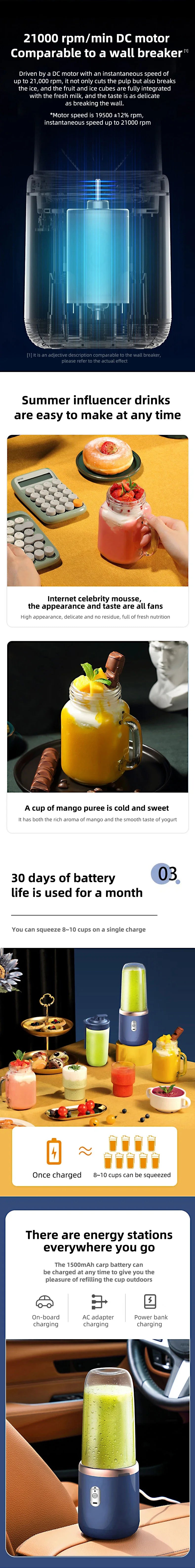 Portable Electric Blender Bottle