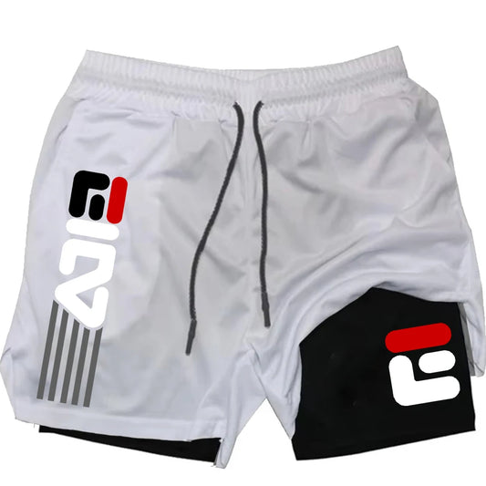Men's 2-in-1 Gym Shorts - Quick Dry Workout Training Shorts