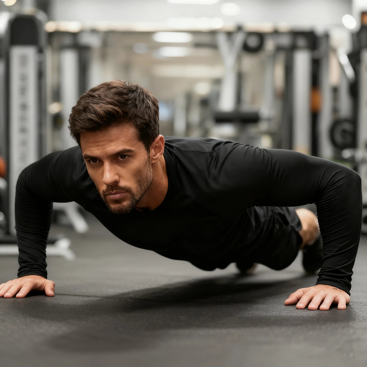 Men's Compression Long Sleeve Shirt - Quick Dry Gym Workout Bodybuilding Top