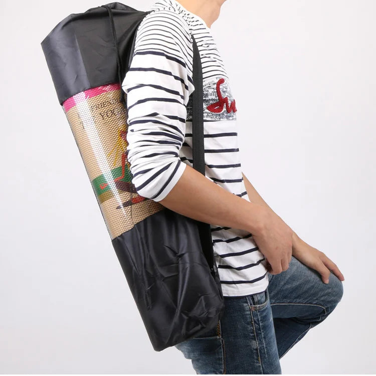 Yoga Mat Carry Bag with Mesh Pocket & Adjustable Strap
