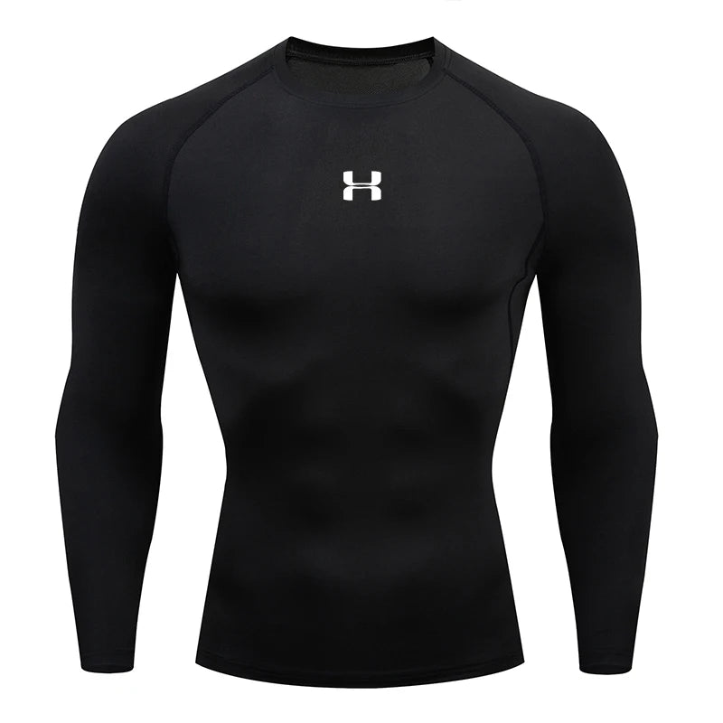 Men's Athletic Compression Shirt - Long Sleeve Running Top
