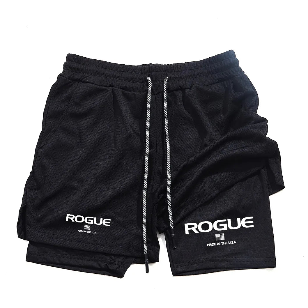 Men's 2-in-1 Sports Shorts - Double-Layer Gym Shorts