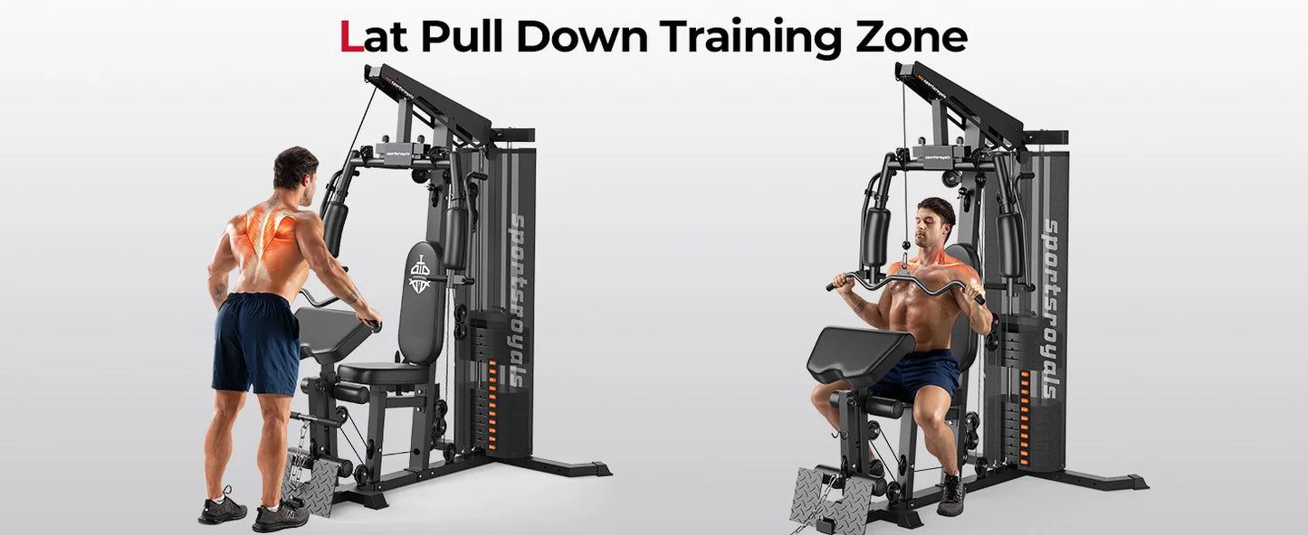 Home Gym Equipment - 150 lbs Weight Stack Full Body Workout
