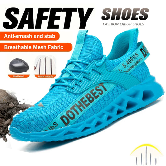 Lightweight Steel Toe Work Shoes with Breathable Safety Design
