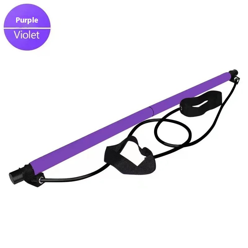 Pilates Stick - Adjustable Fitness Bar with Resistance Bands