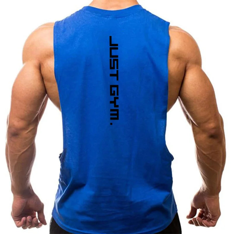 Men's Cut-Off Tank Top - Dropped Armholes Gym Vest