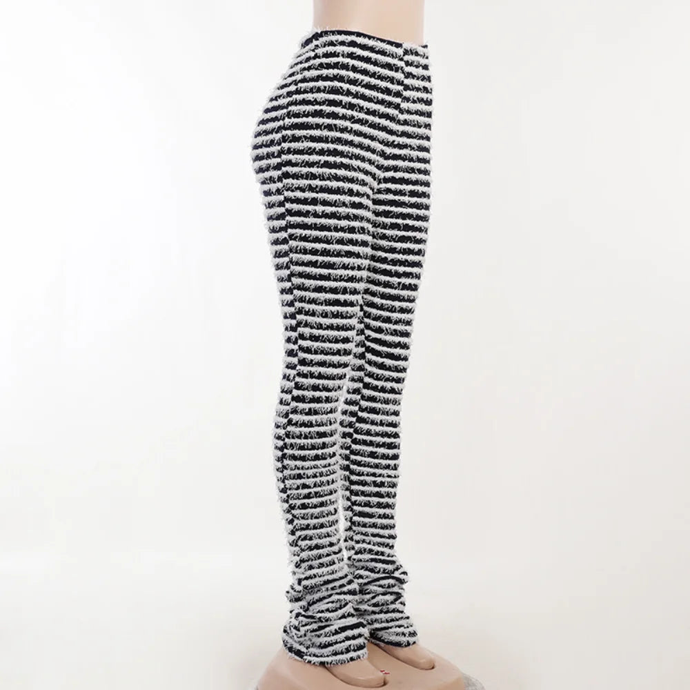 Color Block Stripe Pants - High Waist Loose Sweatpants