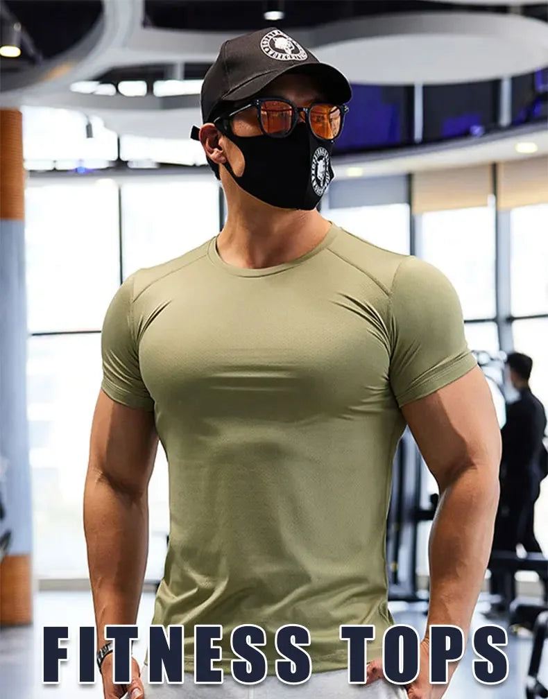Men's Dry Fit Gym T-Shirt - Plus Size Sports Training Tee