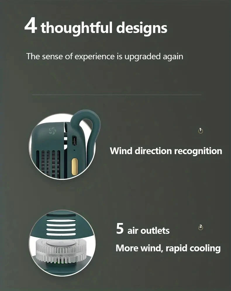 Bladeless Waist Clip Fan - 3-Speed Portable