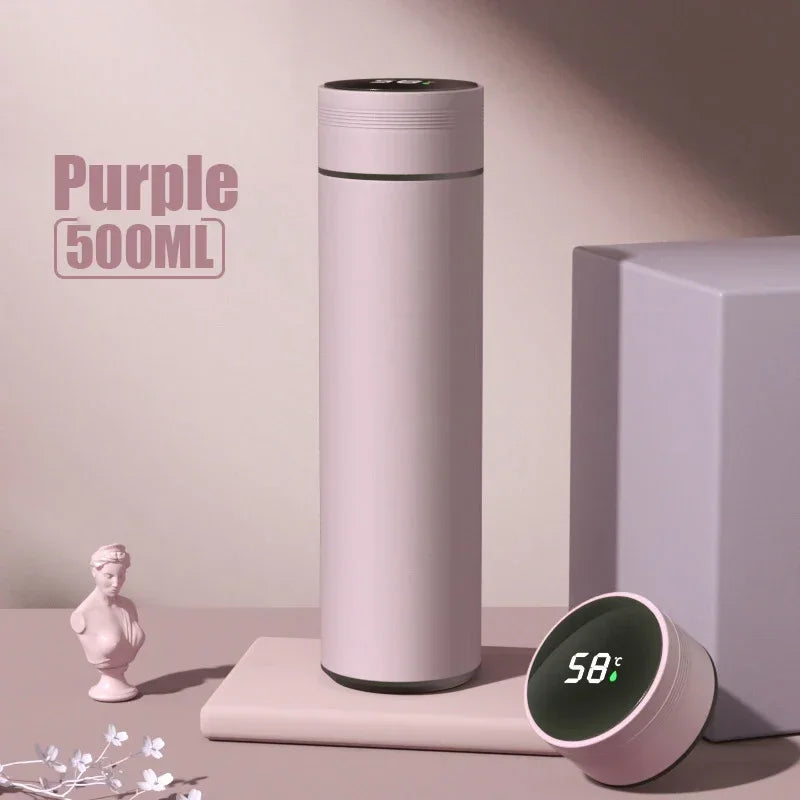 Insulated Thermos Bottle with Temperature Display - 500ml