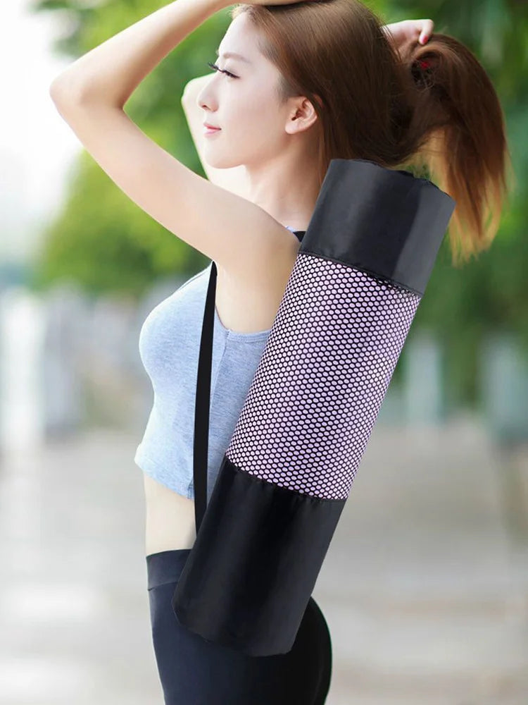 Yoga Mat Carry Bag with Mesh Pocket & Adjustable Strap
