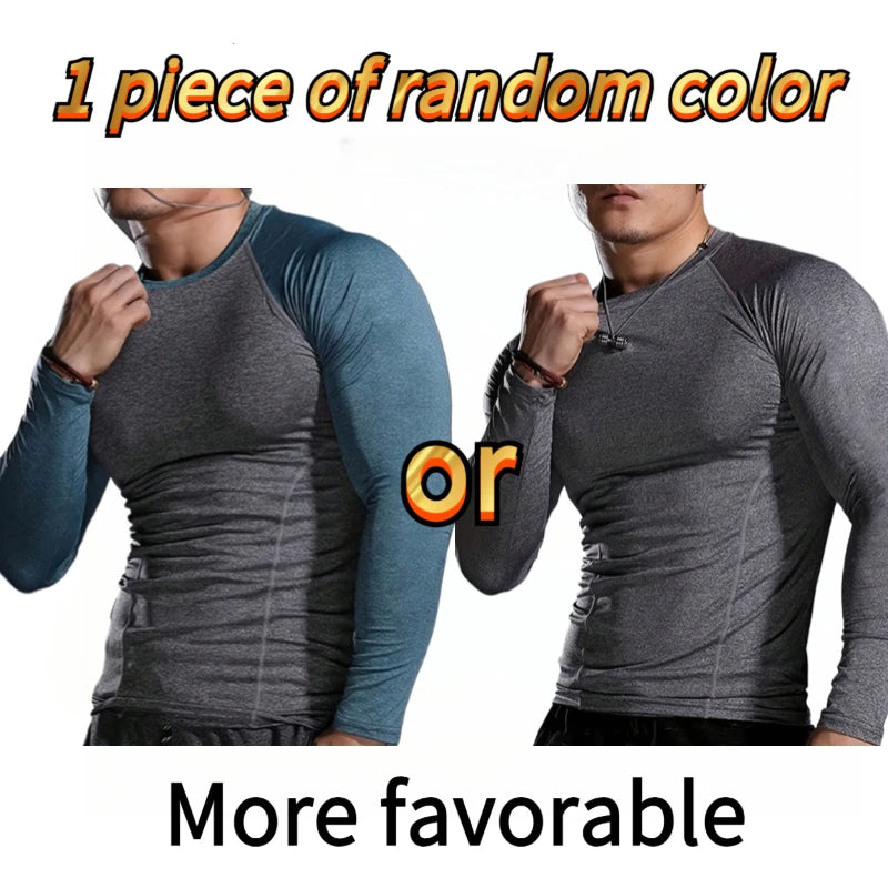 Men's Compression Long Sleeve Shirt - Quick Dry Fitness Training Top