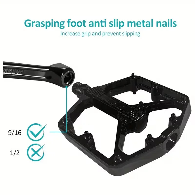 Bicycle pedal - Anti-slip - Double bearing - Lightweight cycling pedal - Suitable for road and mountain bike riding accessories