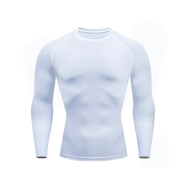 Men's Black Compression Long Sleeve Shirt - Quick Dry Base Layer