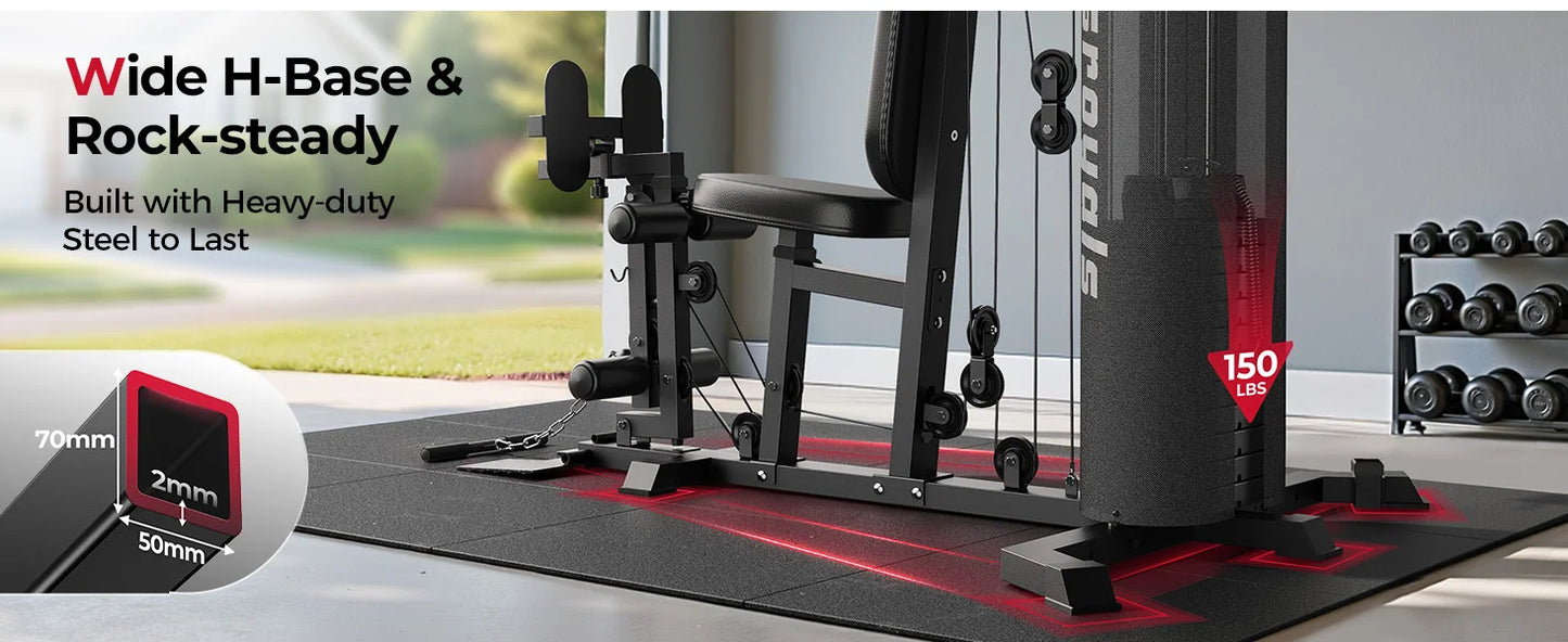 Home Gym Equipment - 150 lbs Weight Stack Full Body Workout
