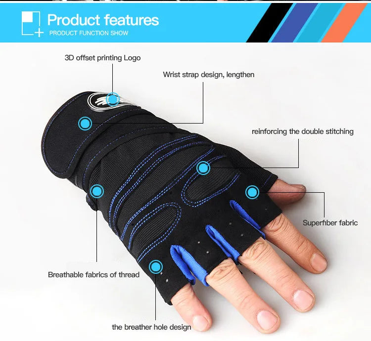 Weight Lifting Gym Gloves - Wrist Support Fitness Gloves