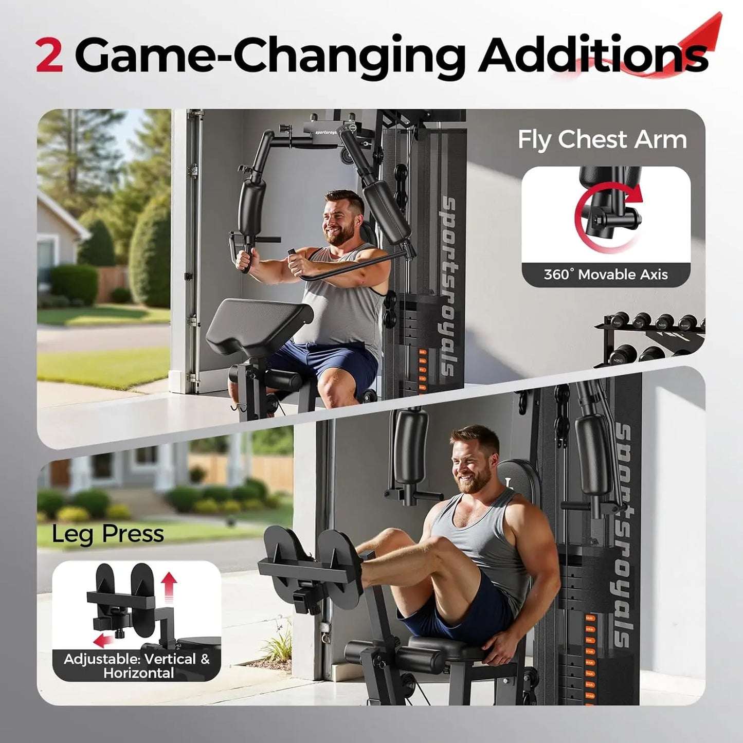 Home Gym Equipment - 150 lbs Weight Stack Full Body Workout