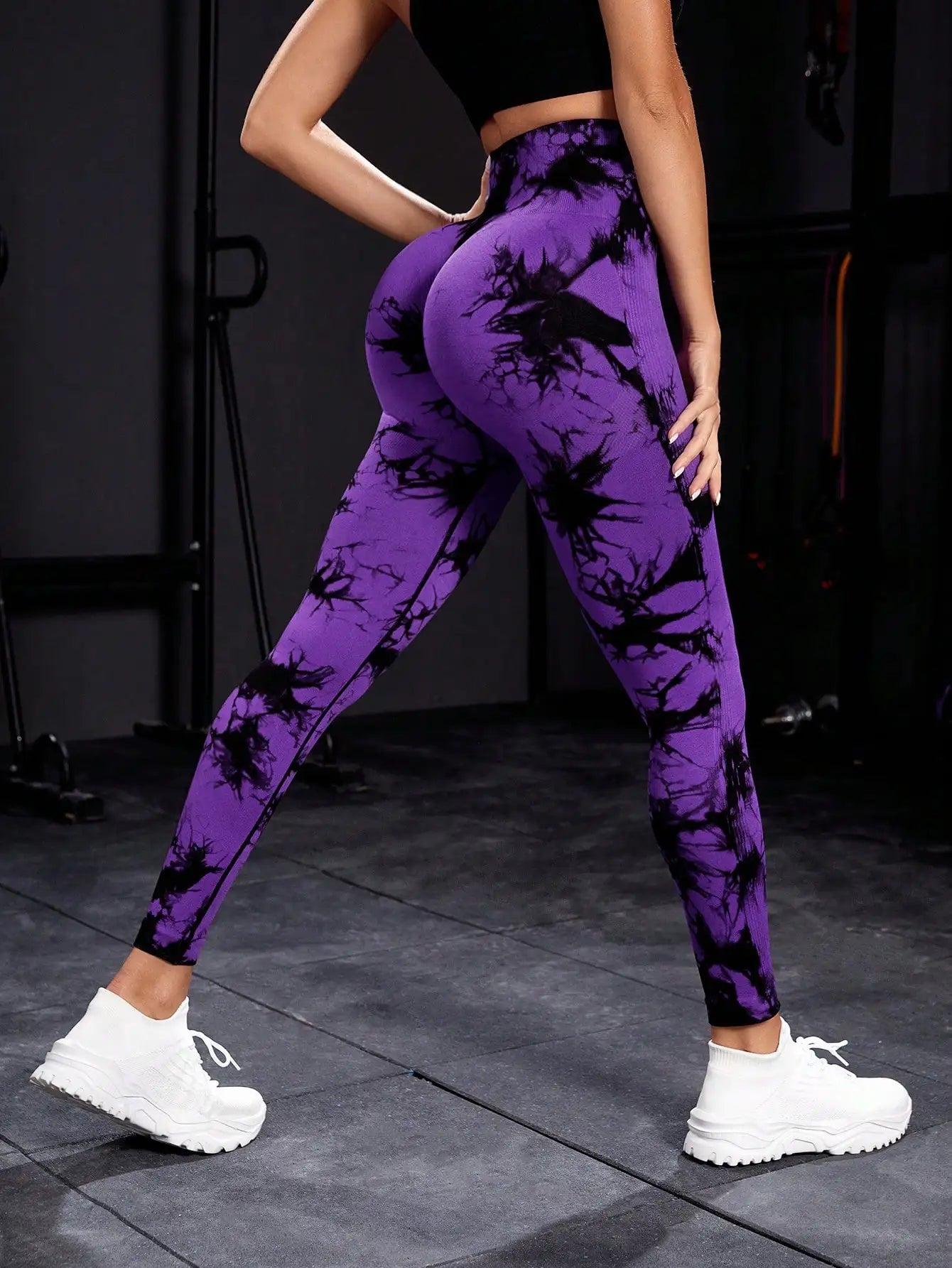 Tie Dye Yoga Pants - Seamless High Waist Push-Up Leggings