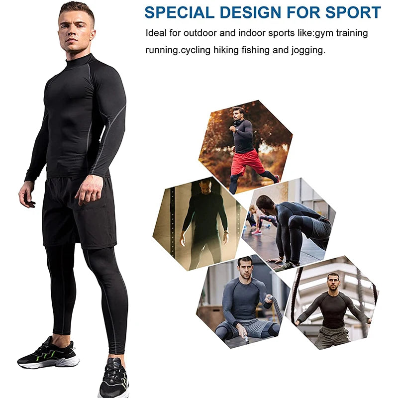 Men's Long Sleeve Compression Shirt - Quick Dry Bodybuilding Top