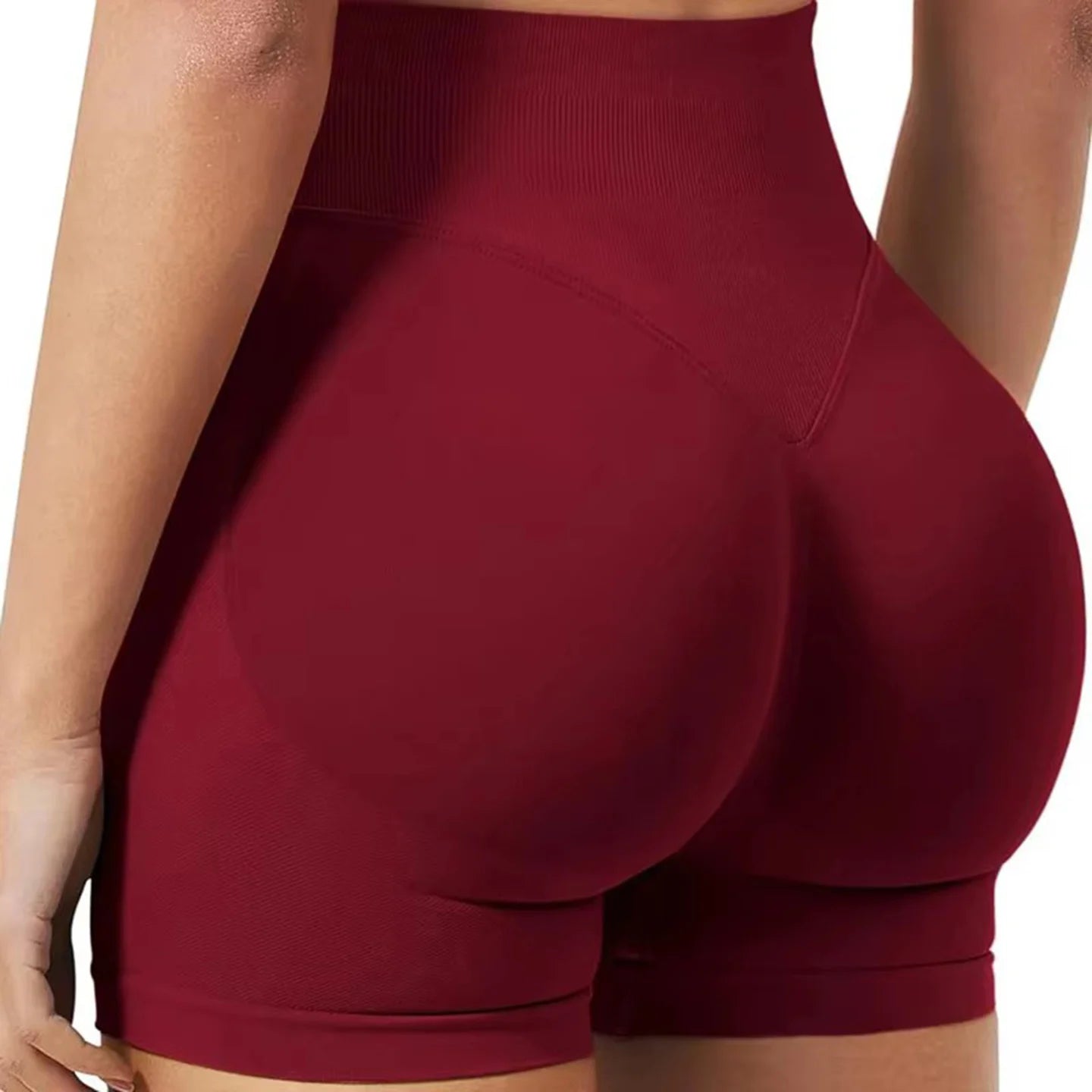 Women's Seamless Gym Shorts - Low Waist Yoga Running Shorts
