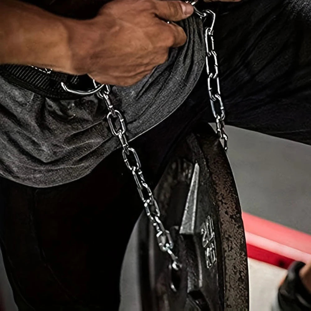 Weight Lifting Dip Belt - Neoprene Gym Belt with Chain