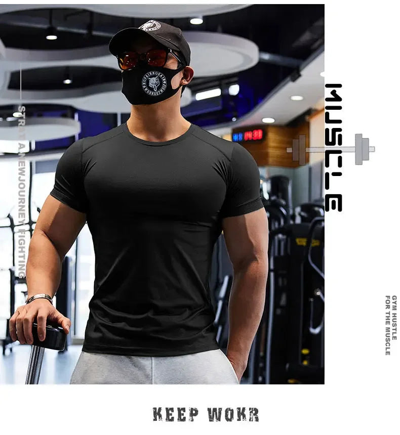 Men's Dry Fit Gym T-Shirt - Plus Size Sports Training Tee