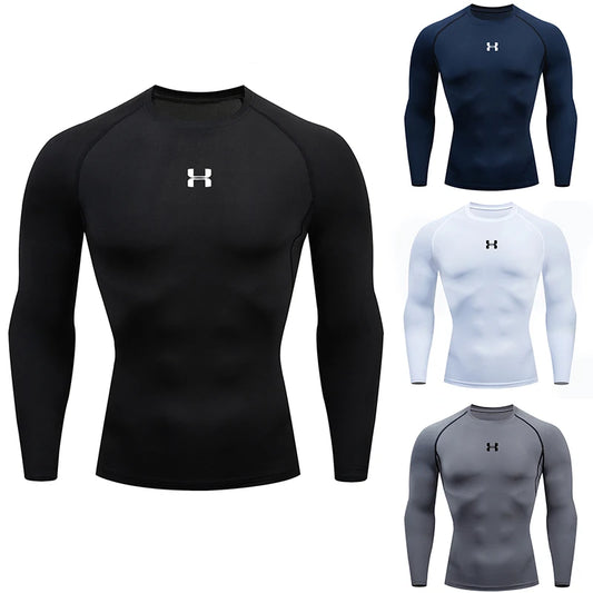 Men's Athletic Compression Shirt - Long Sleeve Running Top