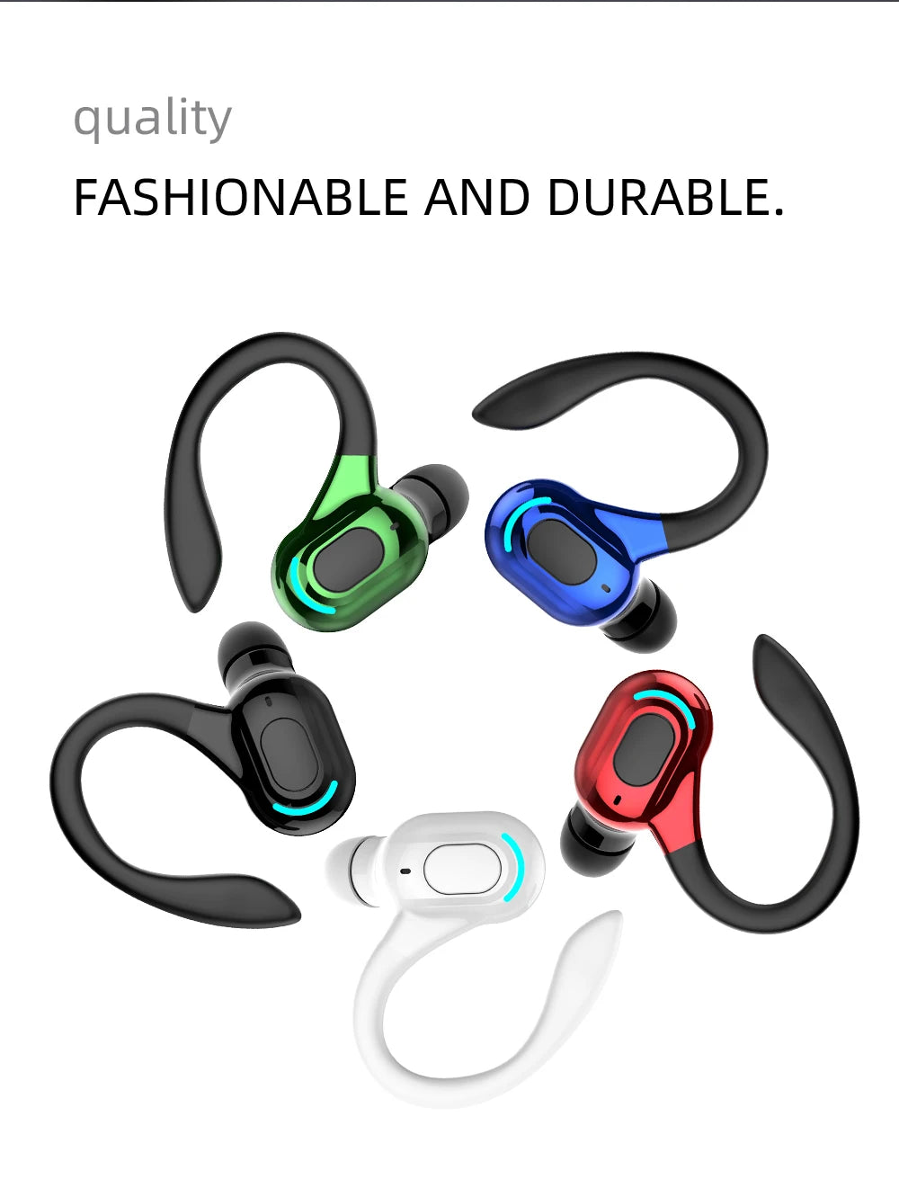 Bluetooth 5.2 Wireless Earphones - Waterproof HiFi Stereo Earbuds with Mic